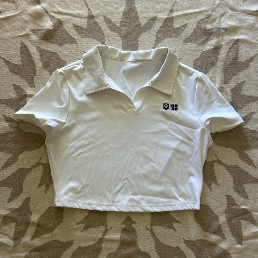 Hawaii's Finest White Polo Crop Top